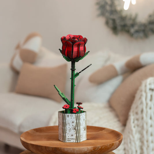 Red Wooden Rose