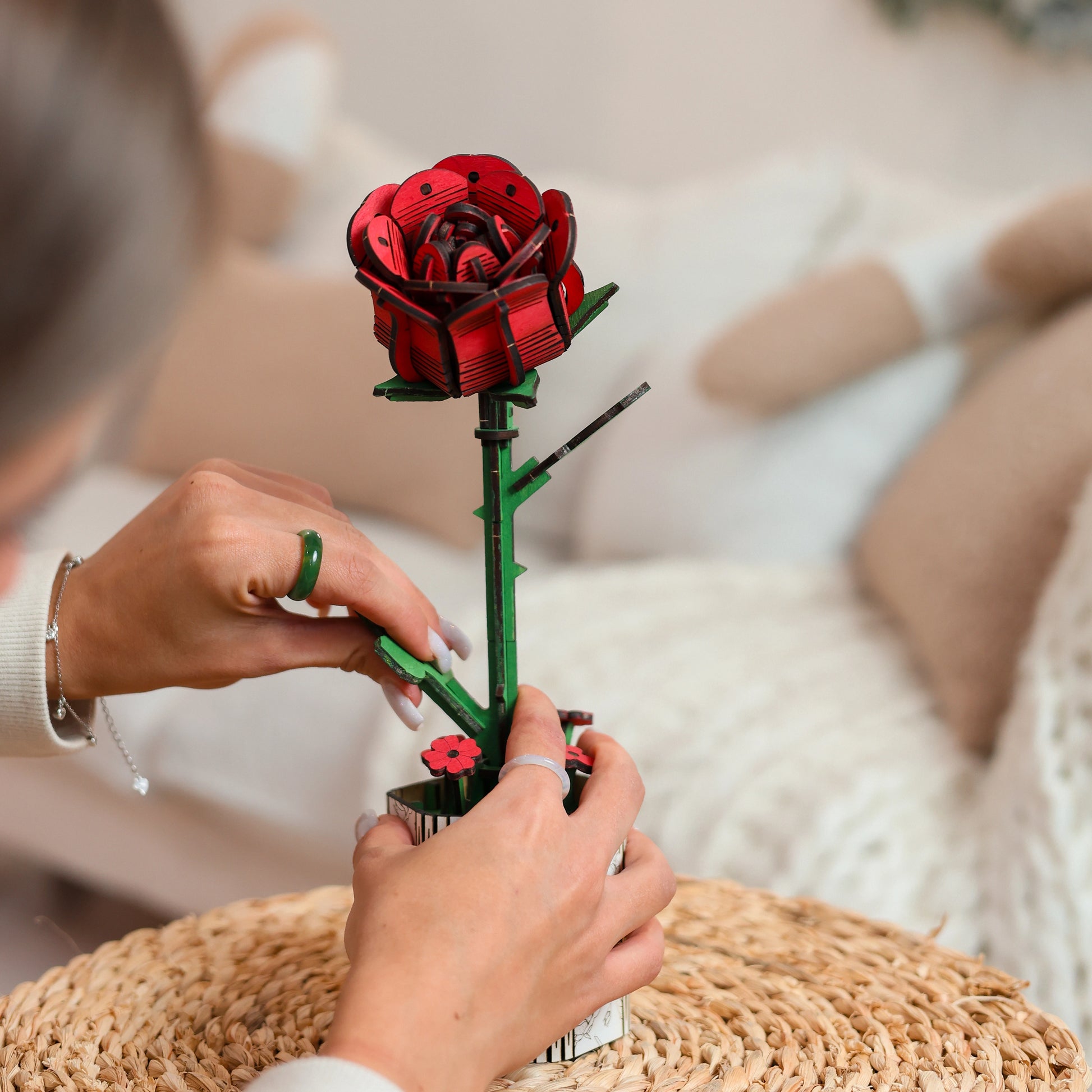 Red Wooden Rose