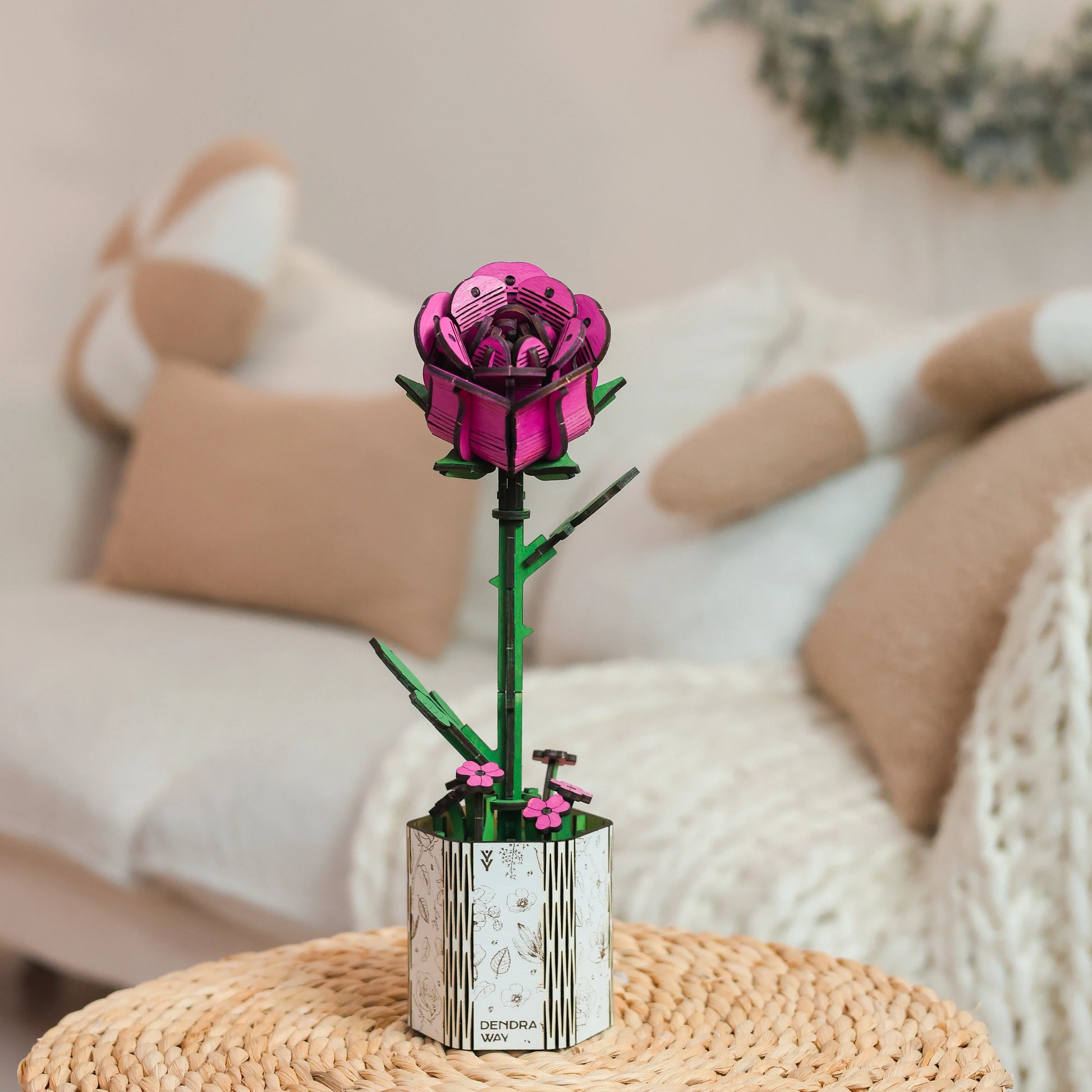 Pink Wooden Rose