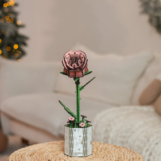 Pale Pink Wooden Rose