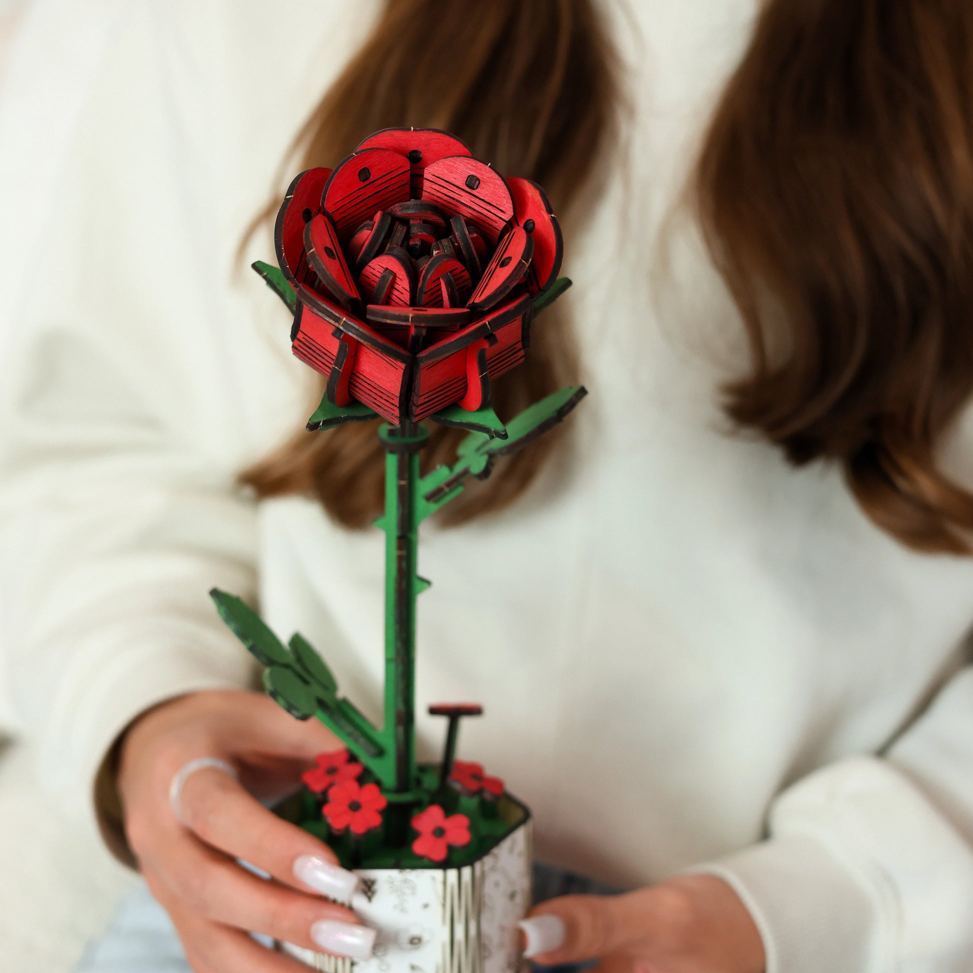 Red Wooden Rose