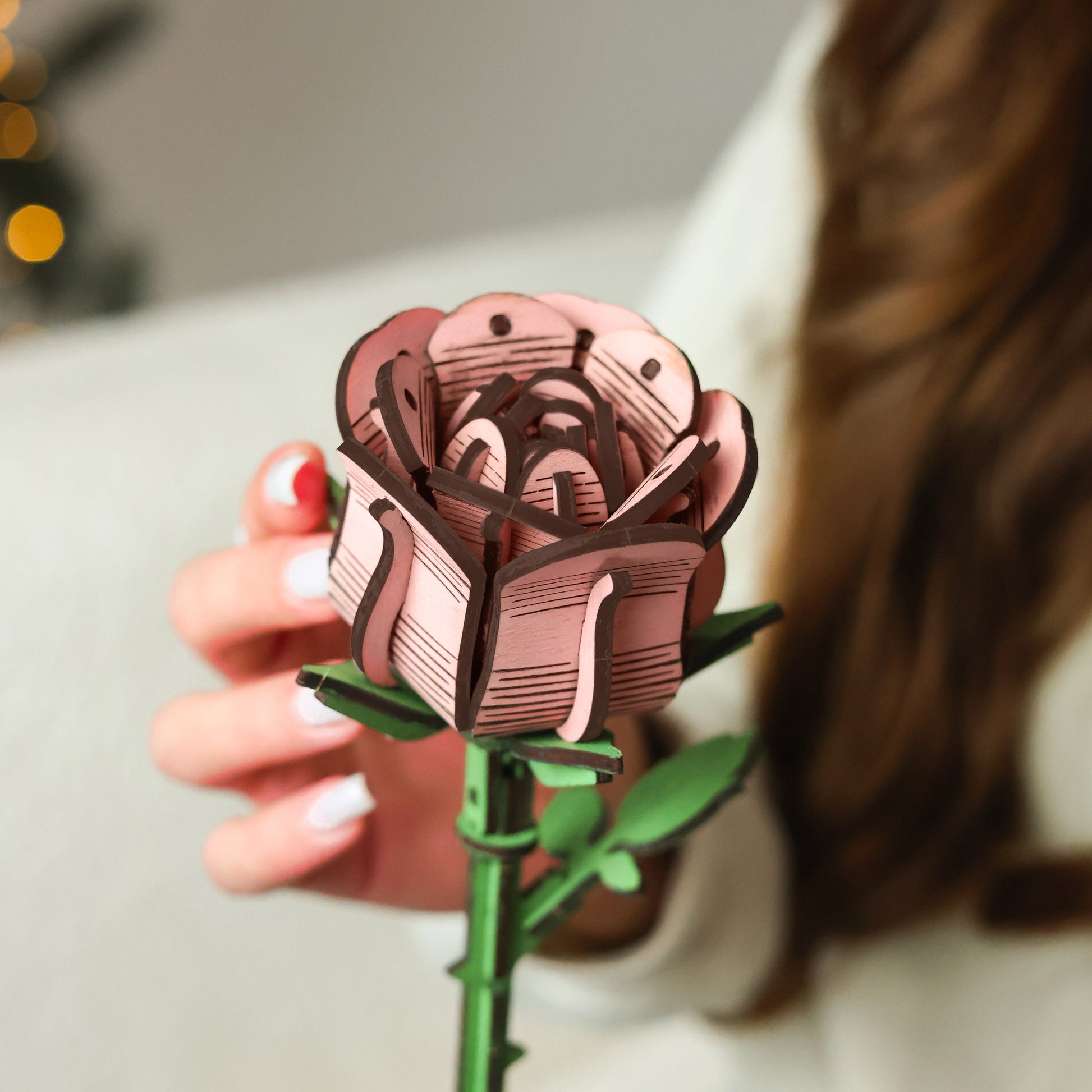 Pale Pink Wooden Rose