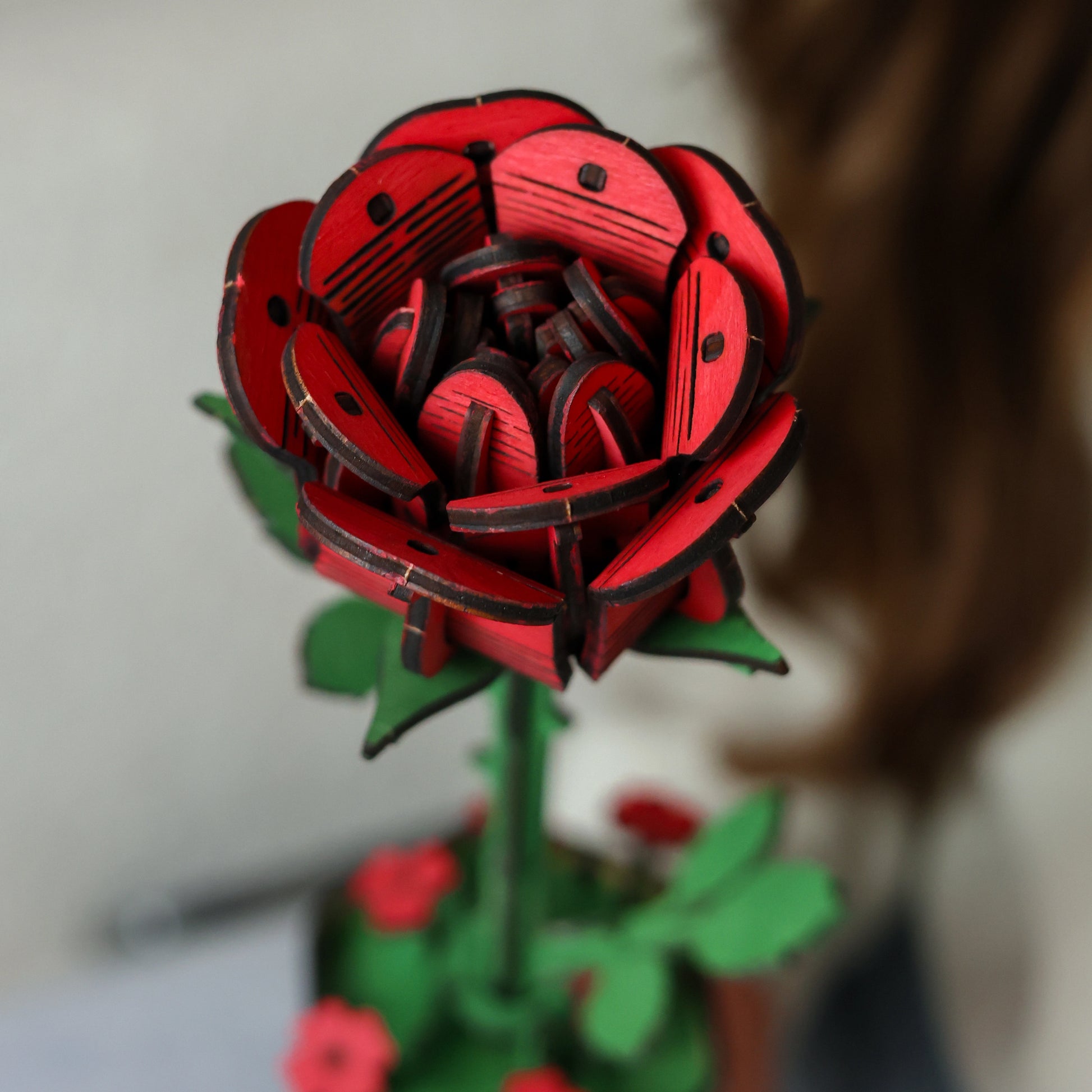 Red Wooden Rose